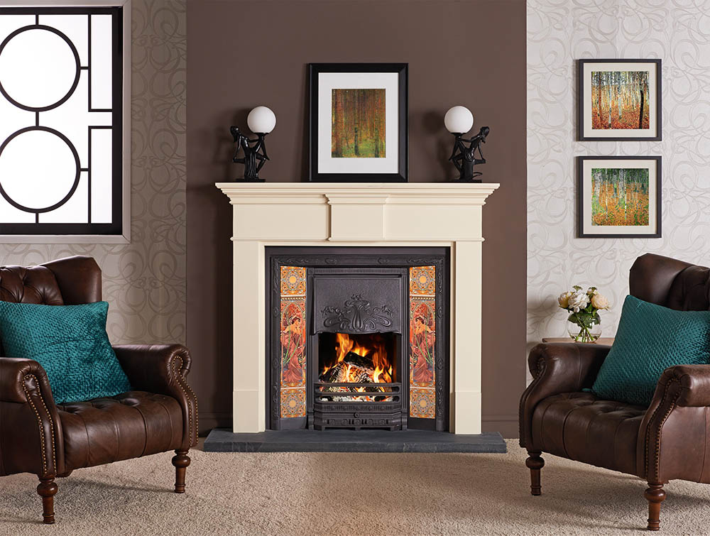 Art Nouveau Tiled Convector Fireplace - Grate Expectations